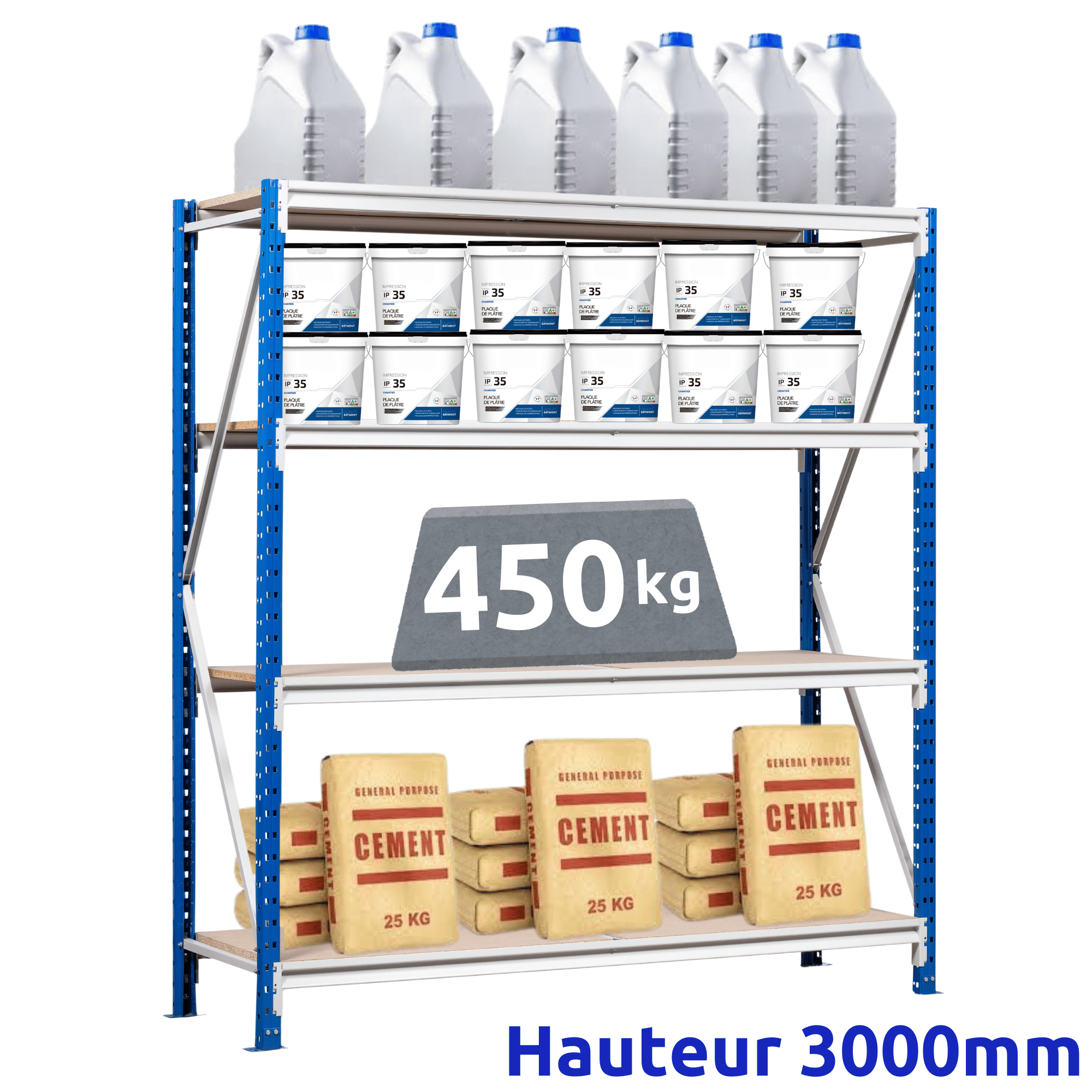 Rayonnage Mi-Lourd Z60 H3000mm 475 Kg