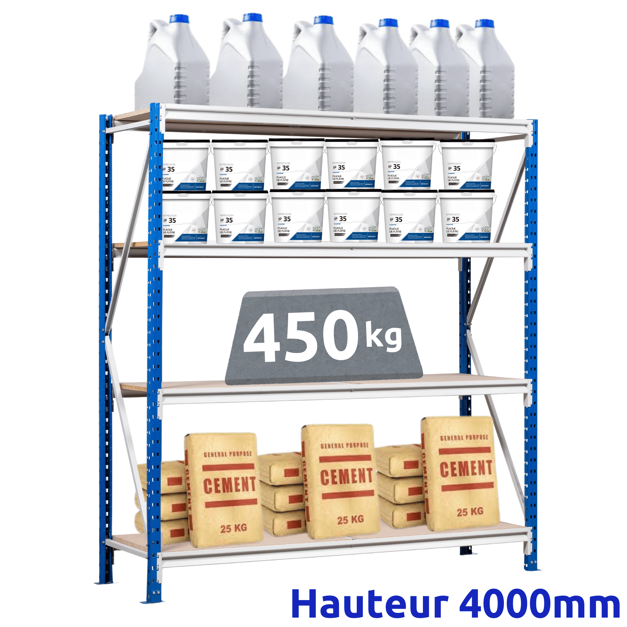 Rayonnage Mi-Lourd Z60 H4000mm 475 Kg