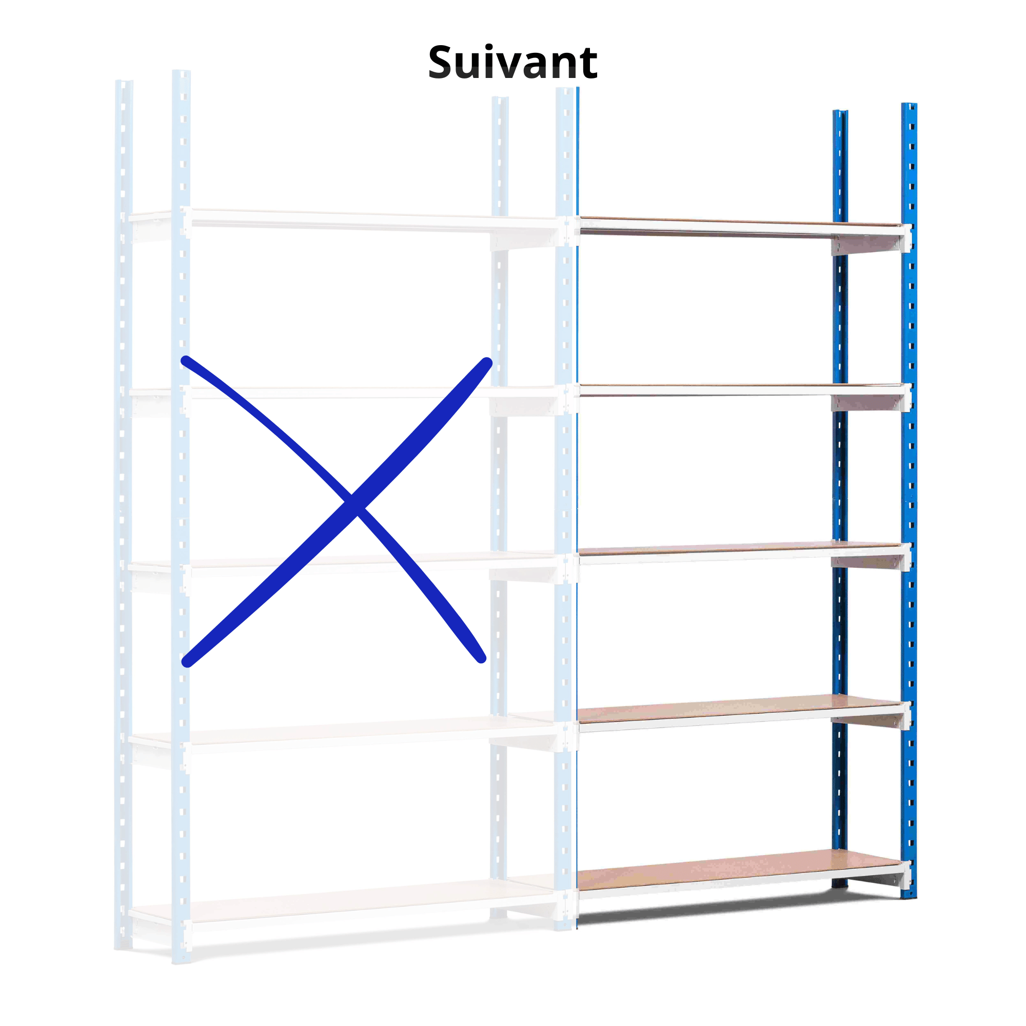 Rayonnage tubulaire Isorel bois ERUS PLUS | 2000mm - 300Kg/niveau